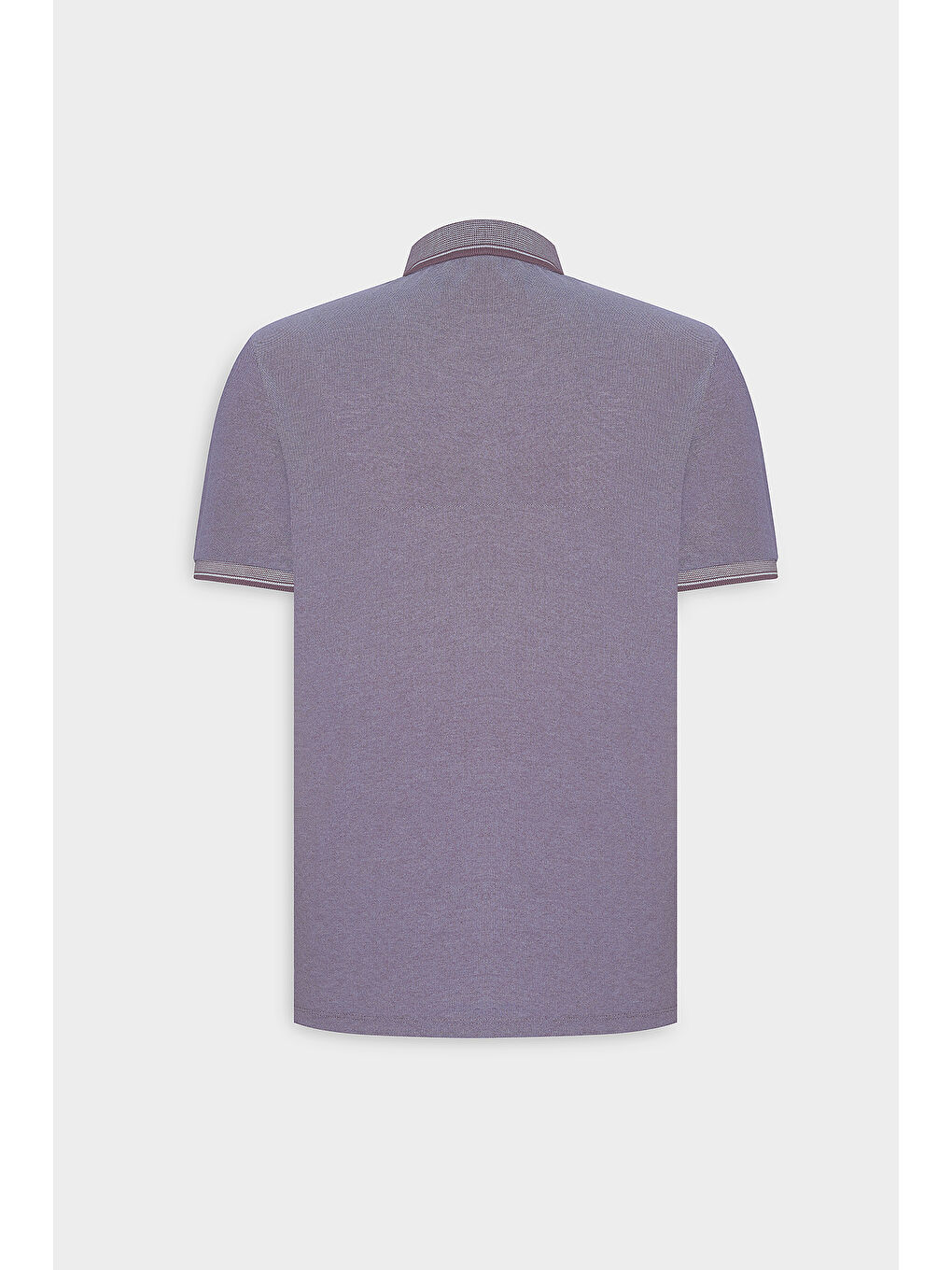 Erkek Mor-Beyaz Slim Fit Dar Kesim Kıvrılmaz Polo Yaka Kısa Kollu Tişört-11