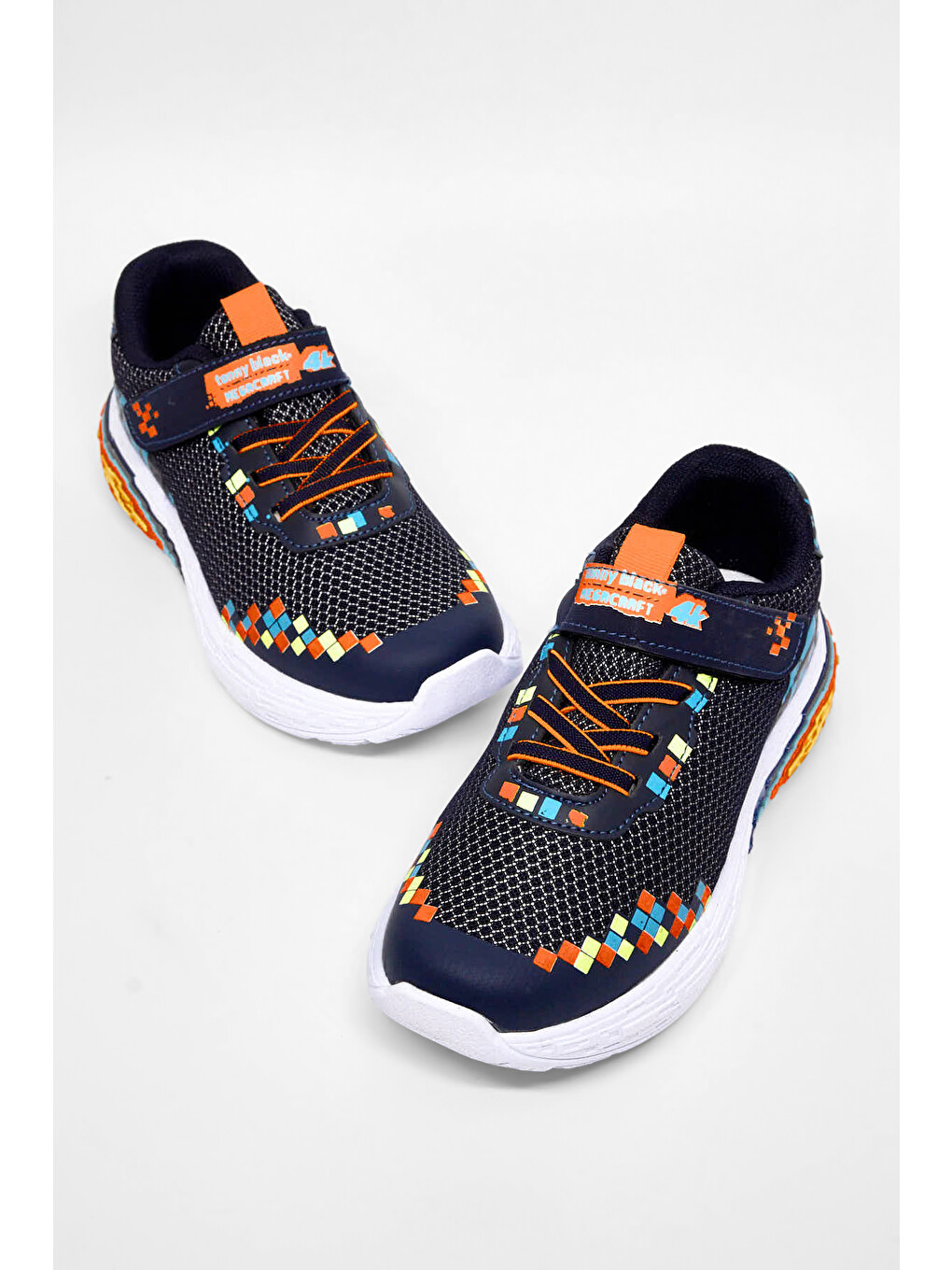 Çocuk Unisex Lacivert Rahat Kalıp Nefes Alabilen Cırtlı Işıklı-Işıksız Sneaker-1