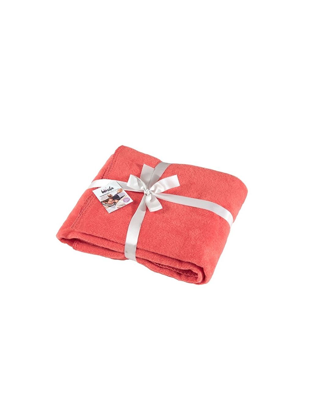 Kırmızı Pamuklu Tv Battaniye 127X155 Basic Nar Çiçeği-1