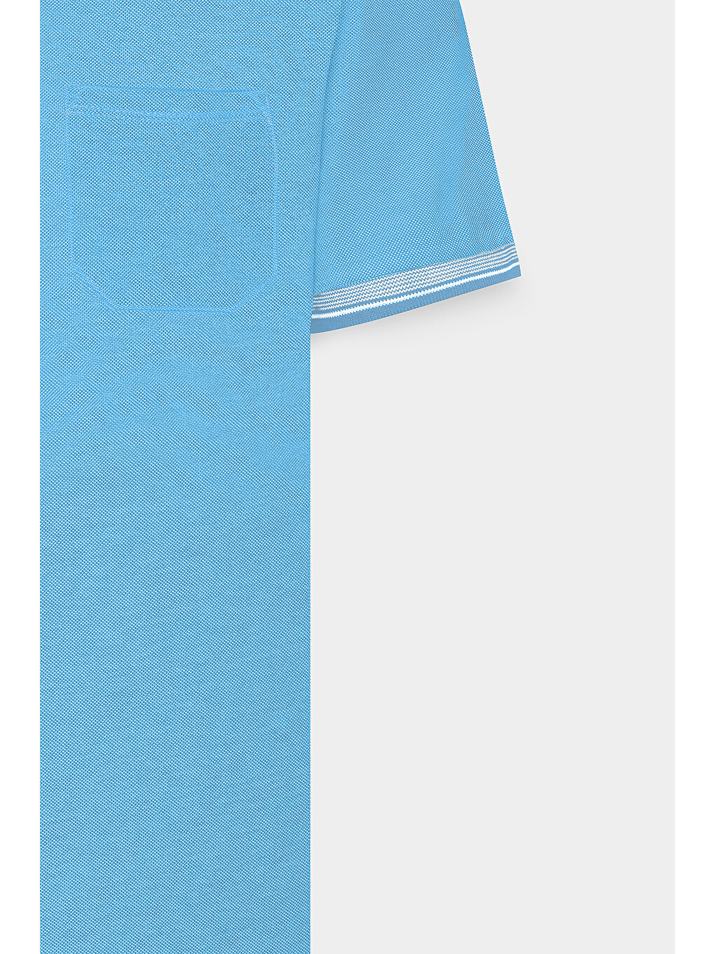 Erkek Mavi Slim Fit Dar Kesim Kıvrılmaz Polo Yaka Kısa Kollu Tişört-11
