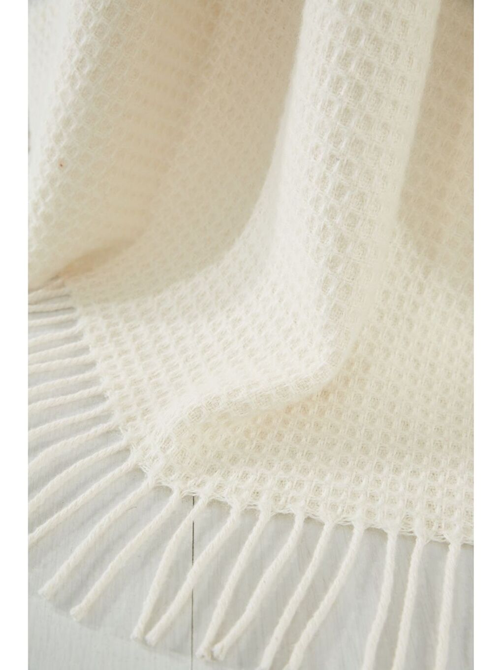 Ekru Yün-Pamuk Karışımlı TV Battaniye 130x170 Nude-5