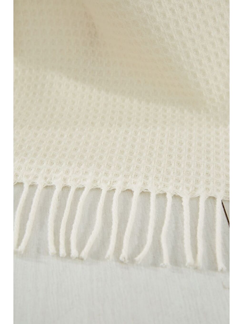 Ekru Yün-Pamuk Karışımlı TV Battaniye 130x170 Nude-6
