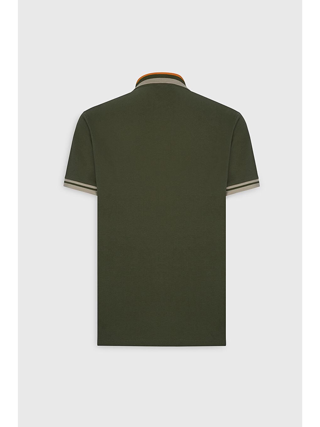 Erkek Haki Slim Fit Dar Kesim %100 Pamuk Polo Yaka Tişört-4