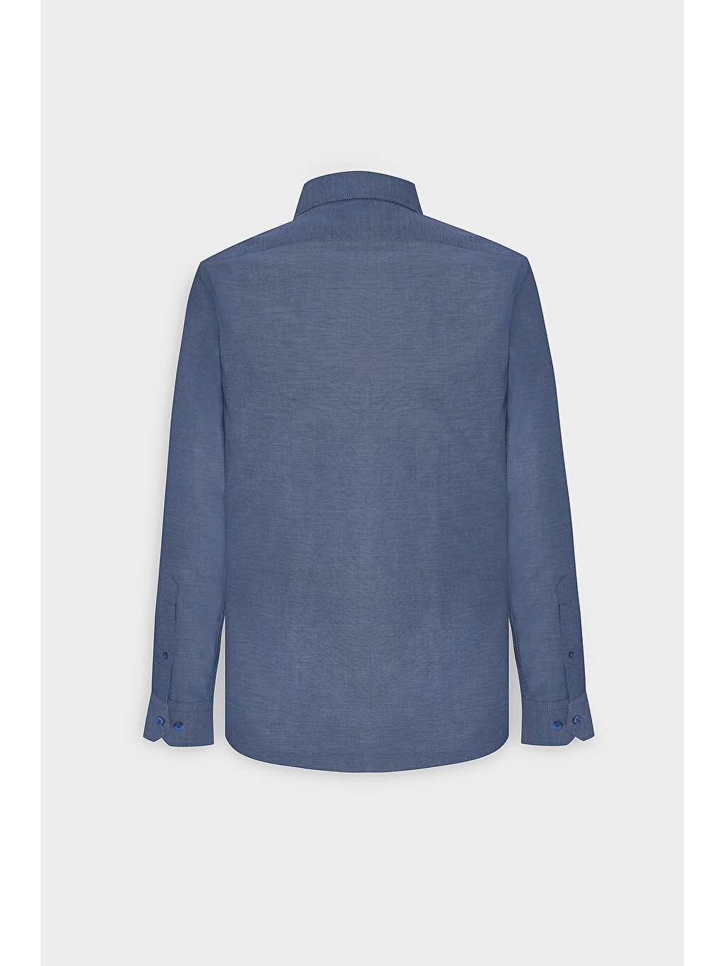 Erkek Lacivert Tailored Slim Fit Dar Kesim Düğmeli Yaka Oxford Gömlek-1
