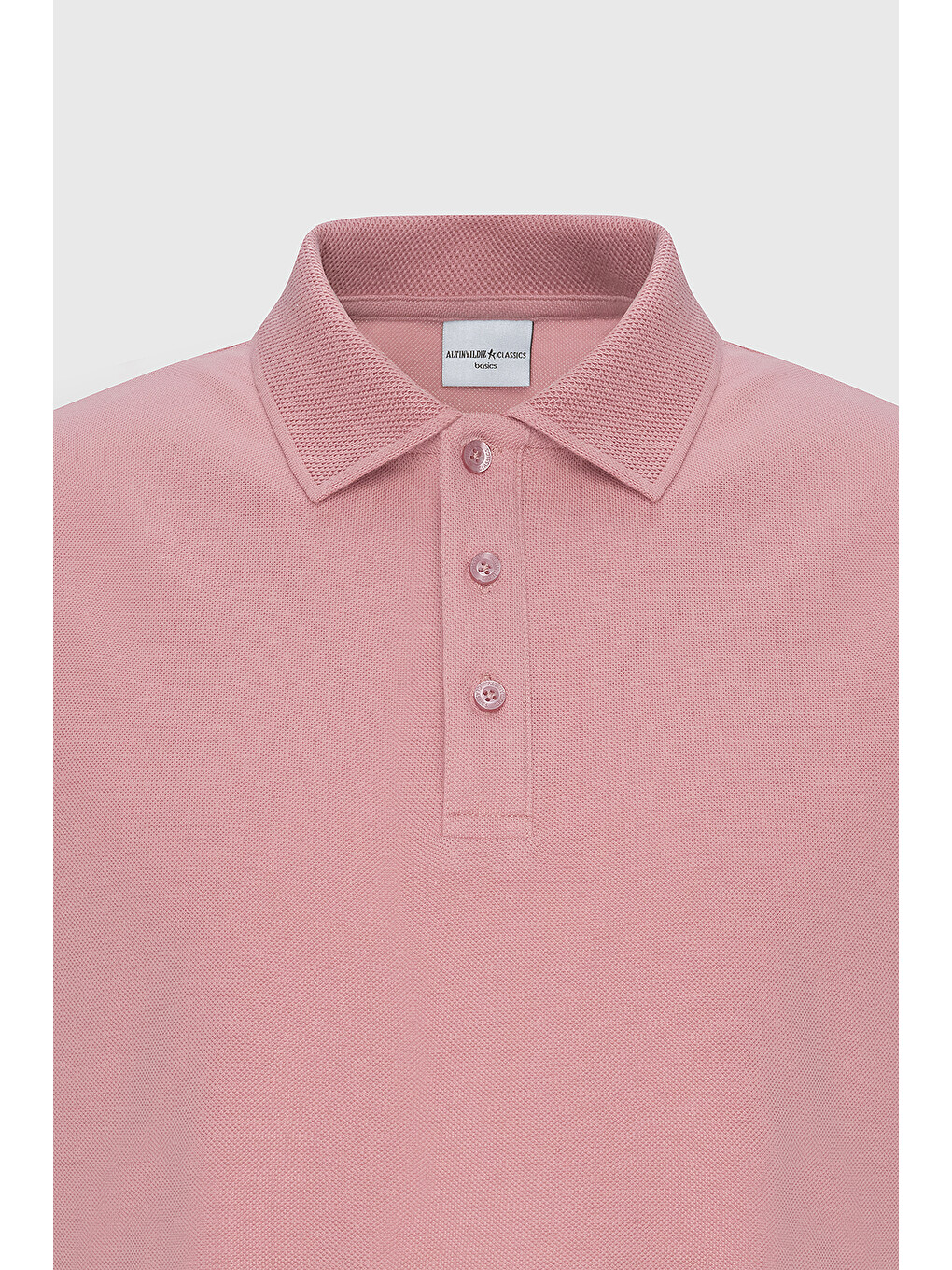 Pembe Erkek Gül Kurusu Slim Fit Dar Kesim Polo Yaka %100 Pamuk Kısa Kollu Tişört-10