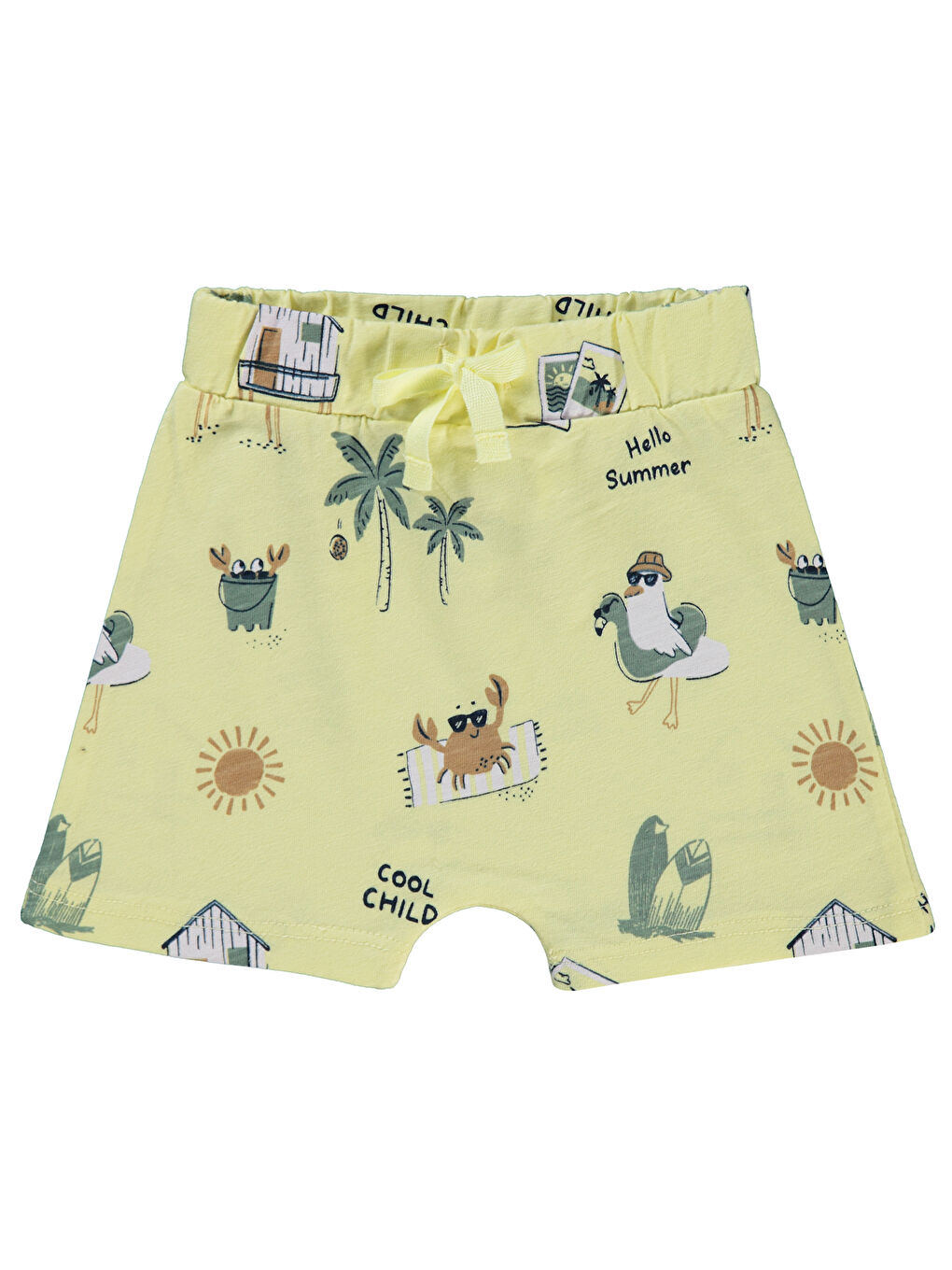 Baby Erkek Bebek Şort 6-18 Ay Soft Sarı