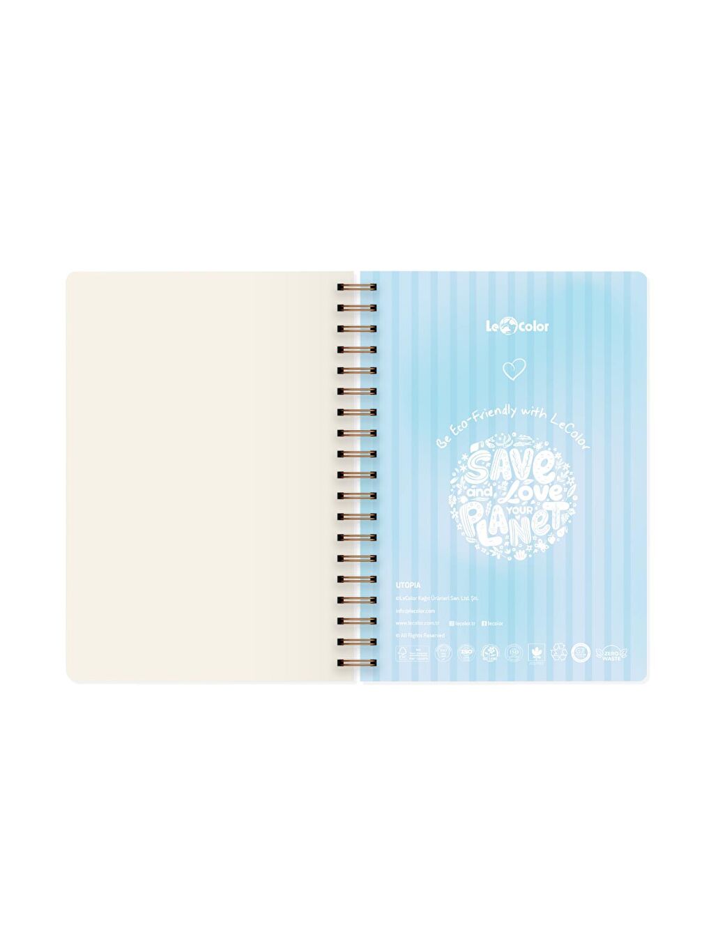 Utopia Spiralli Defter Düz Pelikan 17x24 cm-3