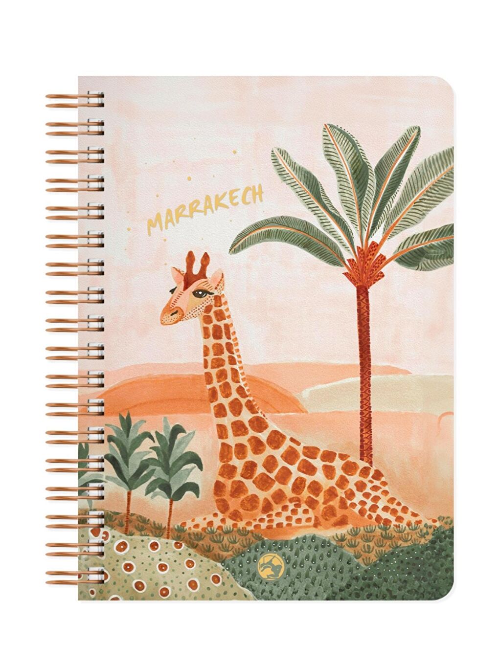 Marrakech Spiralli Defter Çizgili Zürafa 17x24 cm
