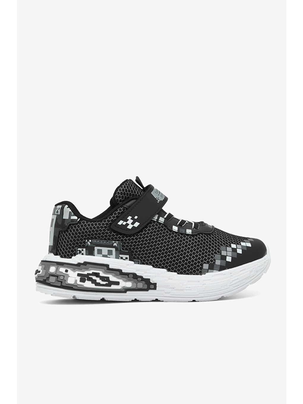 Çocuk Unisex Siyah Rahat Kalıp Nefes Alabilen Cırtlı Işıklı-Işıksız Sneaker