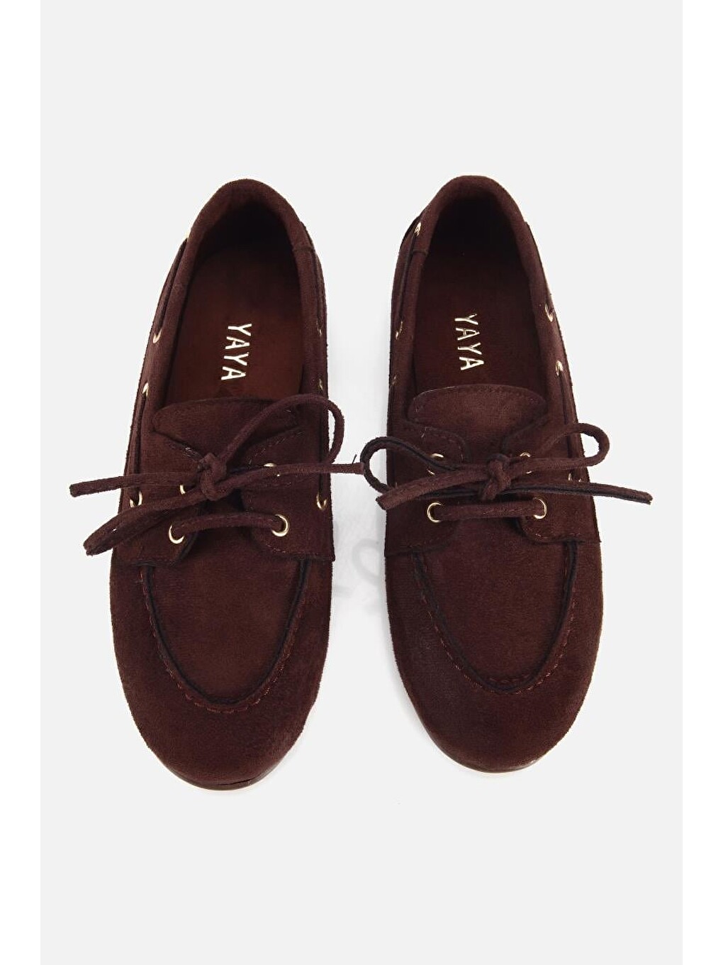 Kadın Kahverengi Süet Bağcık Detaylı Loafer-5