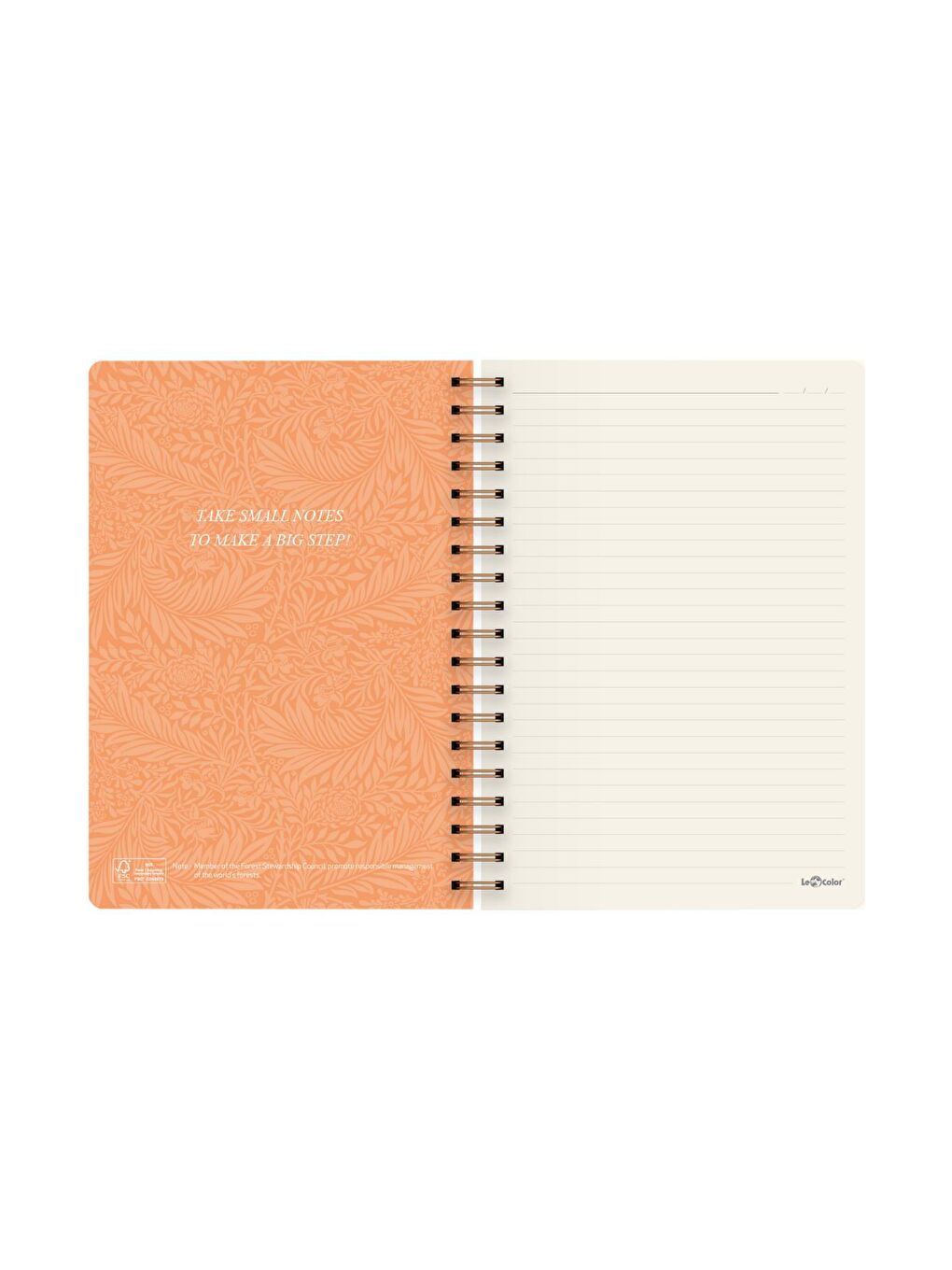 Botanical Spiralli Defter Çizgili Sarı 17x24 cm-1