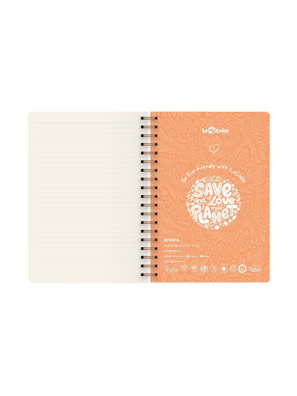 Botanical Spiralli Defter Çizgili Sarı 17x24 cm-3