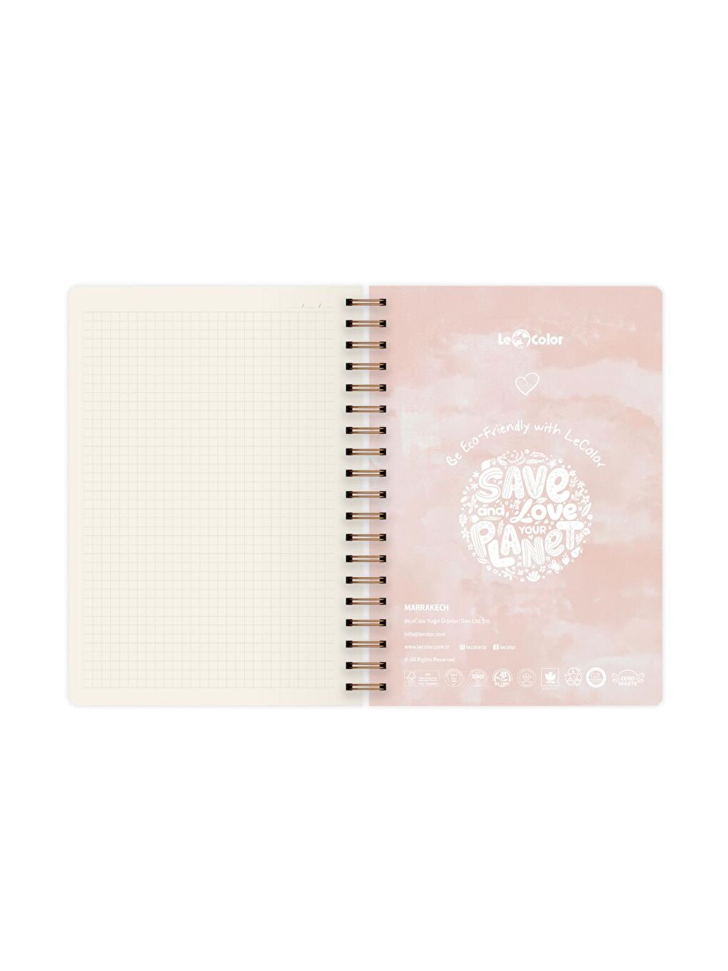 Spiralli Kareli Palmiye Baskılı Sert Kapak 17x24 cm Defter-3