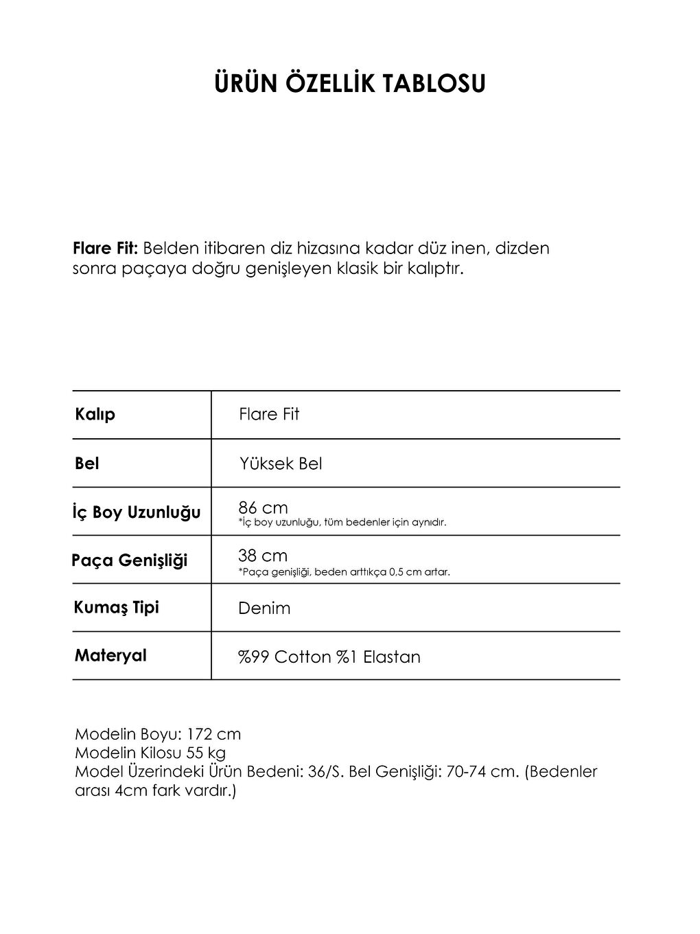 Kadın Koyu Mavi Renk 2w5-5 Flare Fit Komfort Kumaş İç Boy 83cm Denim Jean-3