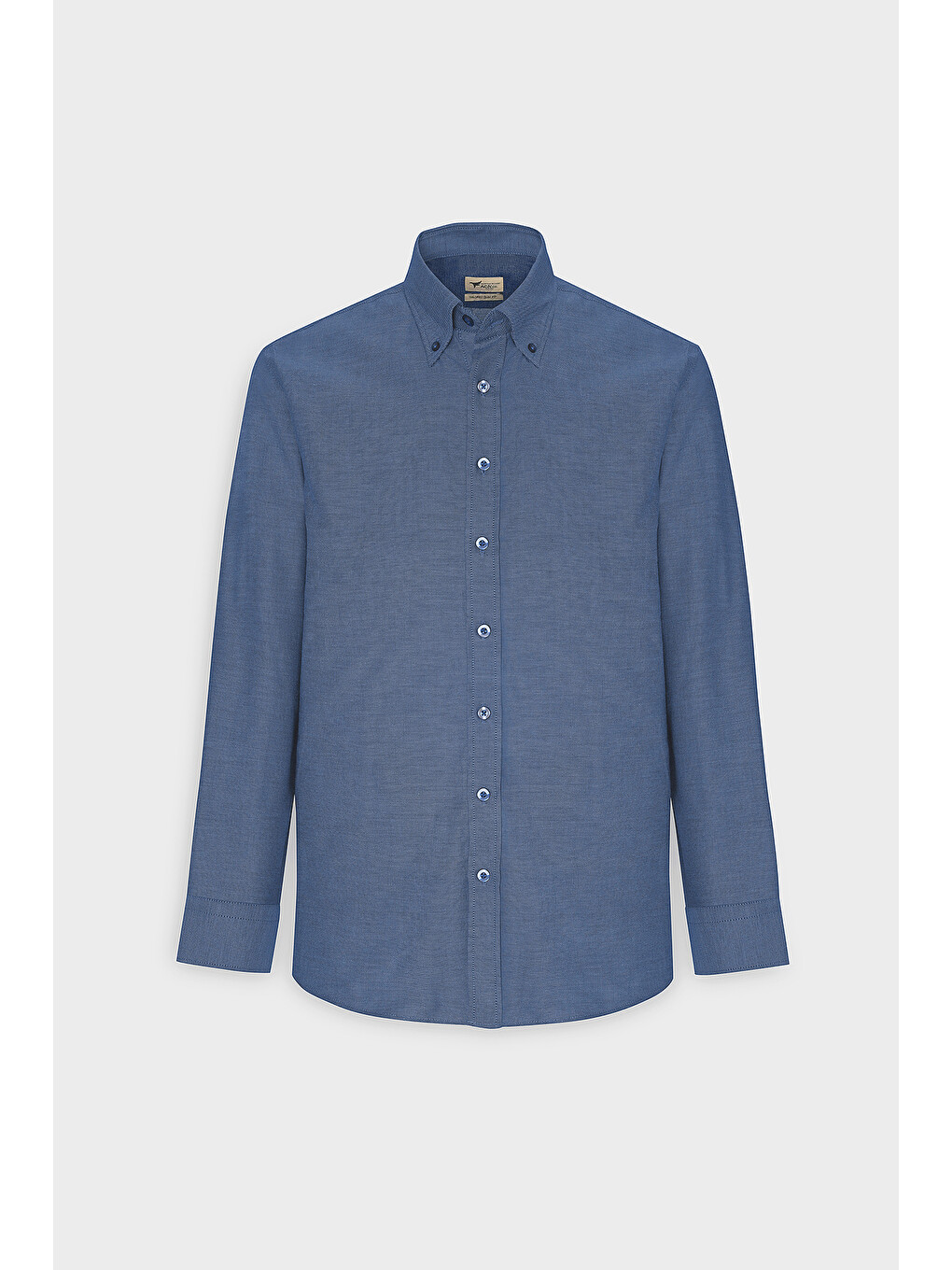 Erkek Lacivert Tailored Slim Fit Dar Kesim Düğmeli Yaka Oxford Gömlek-10