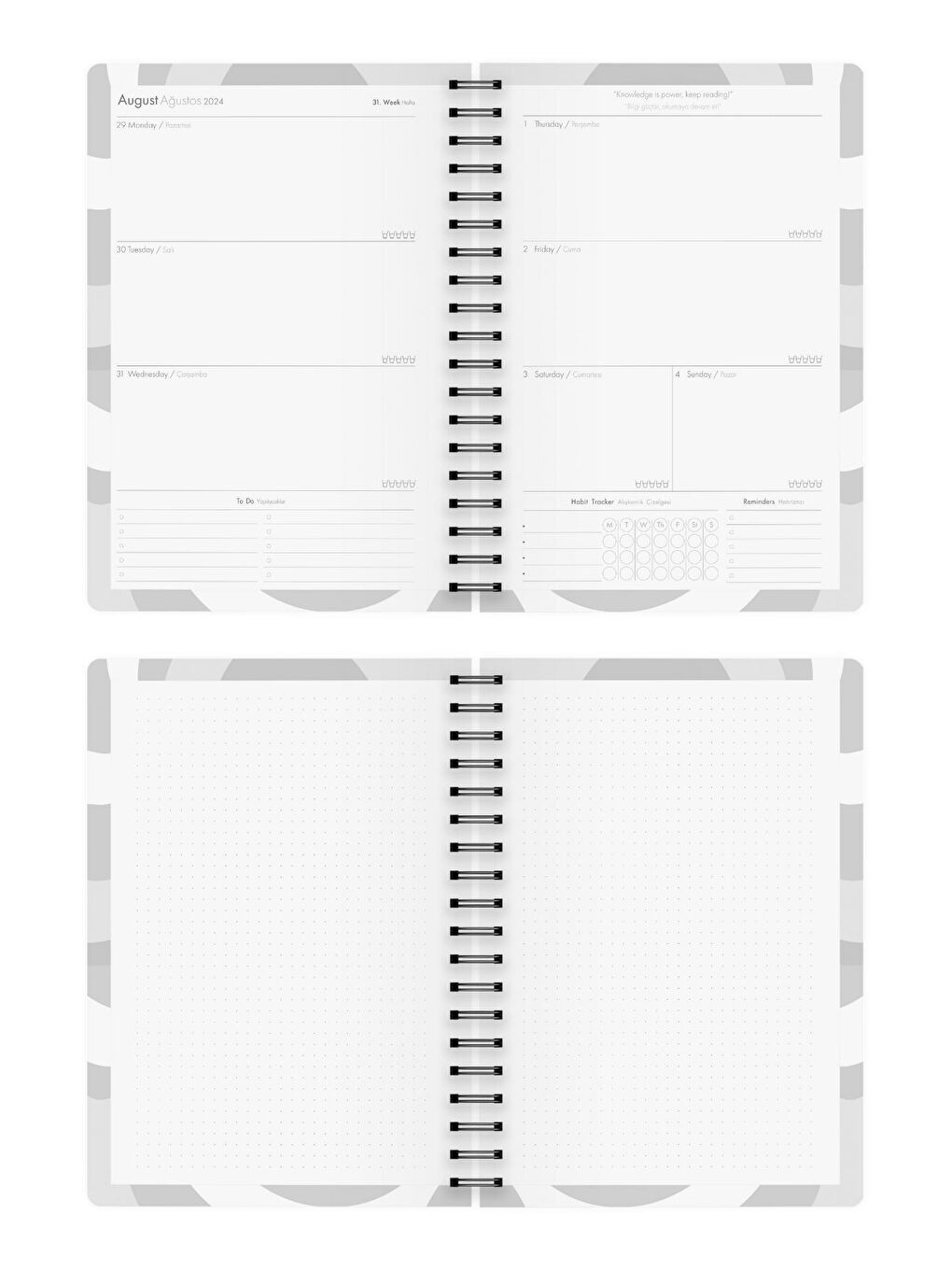 Akademik Ajanda 17x24 cm Spiralli 24/25 Empire Gri-6