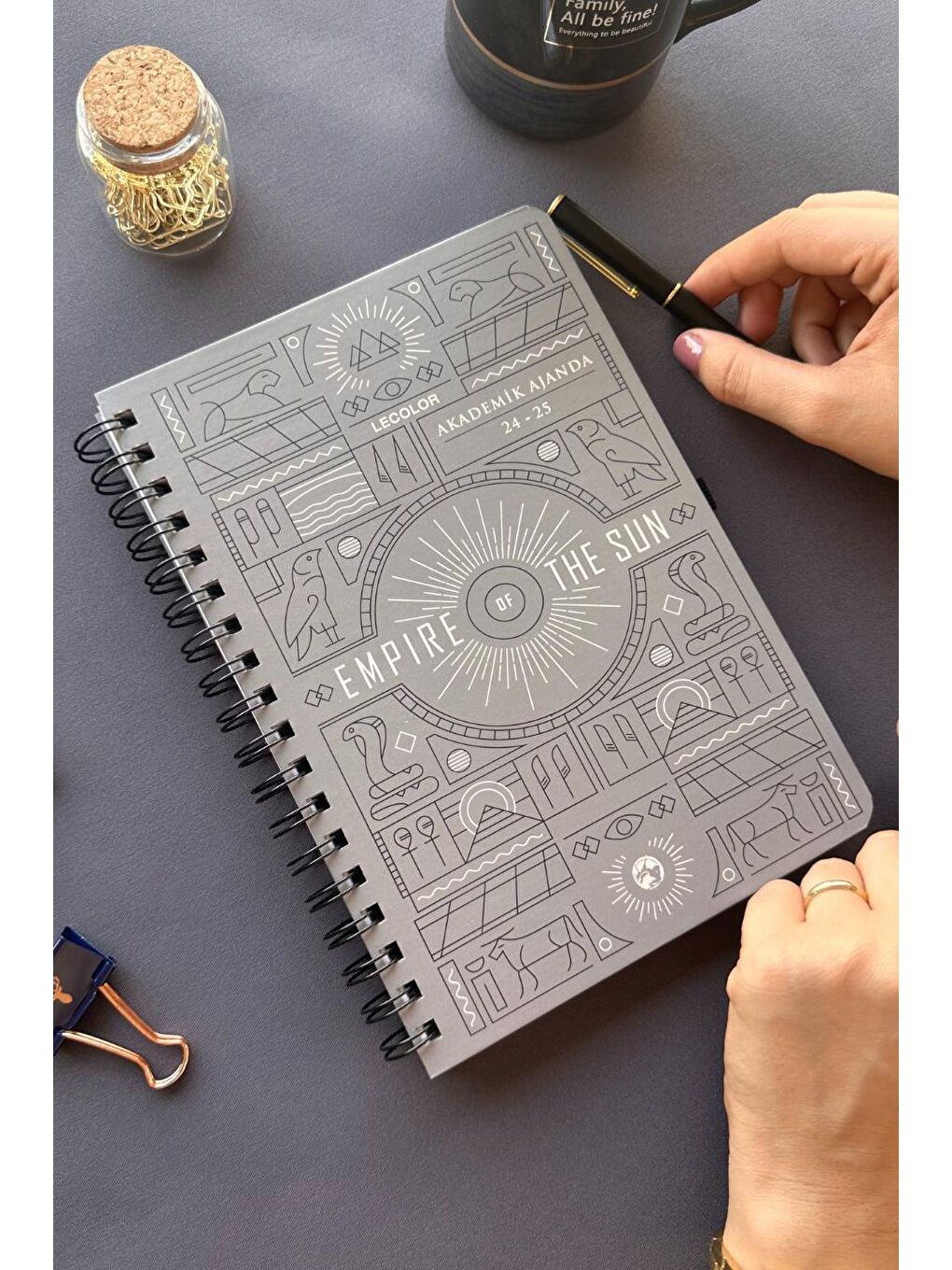 Akademik Ajanda 17x24 cm Spiralli 24/25 Empire Gri-7