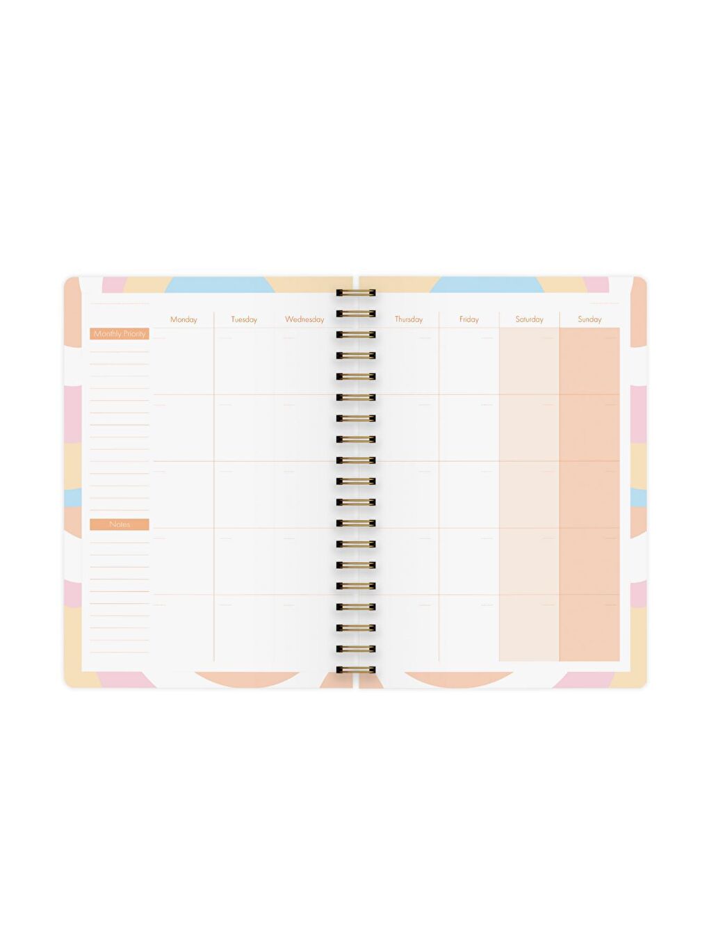 Süresiz Planlayıcı Spiralli Ajanda Defter Marble 17x24 cm-2