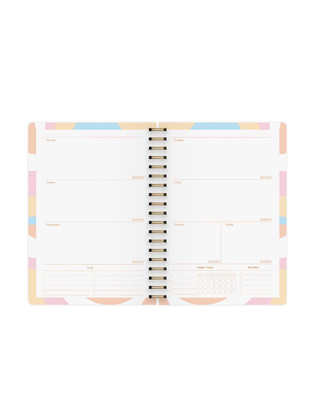 Süresiz Planlayıcı Spiralli Ajanda Defter Marble 17x24 cm-3