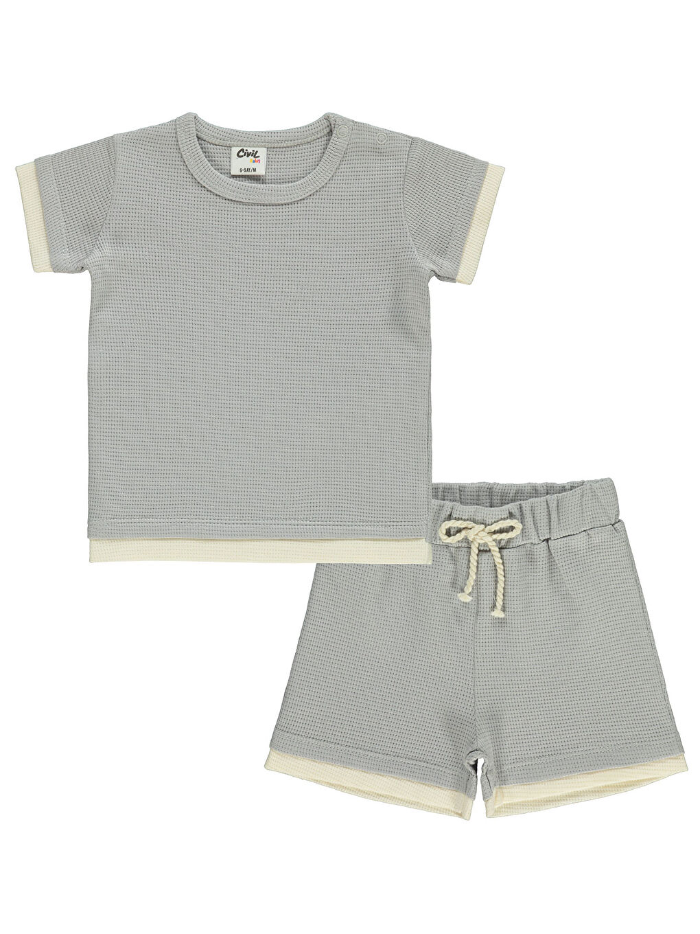 Baby Erkek Bebek Şortlu Takım 6-18 Ay Gri