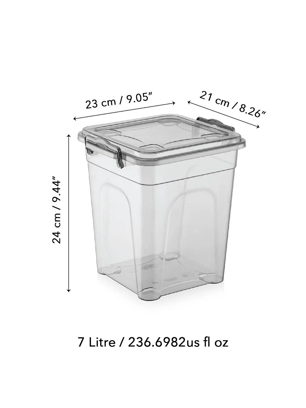 Antrasit 4'lü Mega Boy Kilitli Kapaklı Un ve Bakliyat Saklama Kabı 4x7 lt-2