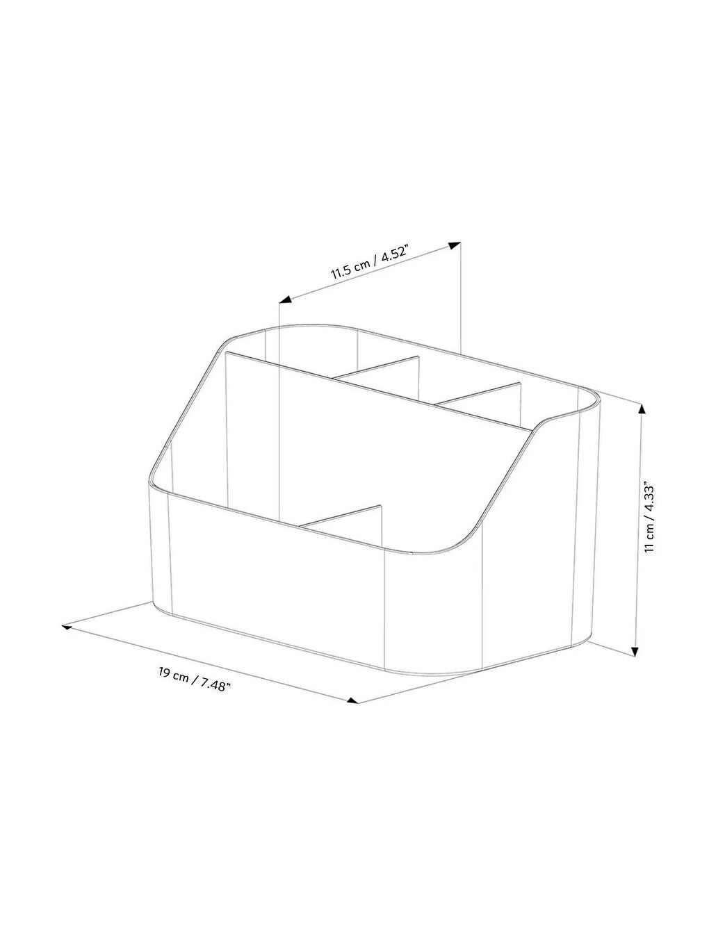 5 Bölmeli Makyaj Organizer - Takı Kozmetik Aksesuar Düzenleyici Saklama Kutusu Antrasit-5