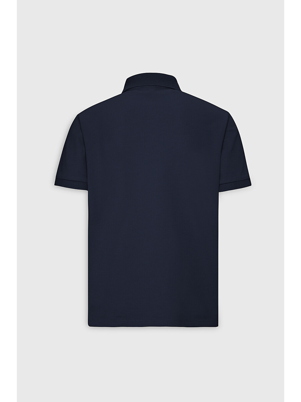 Erkek Prusya Lacivert Slim Fit Dar Kesim Polo Yaka %100 Pamuk Kısa Kollu Tişört-2