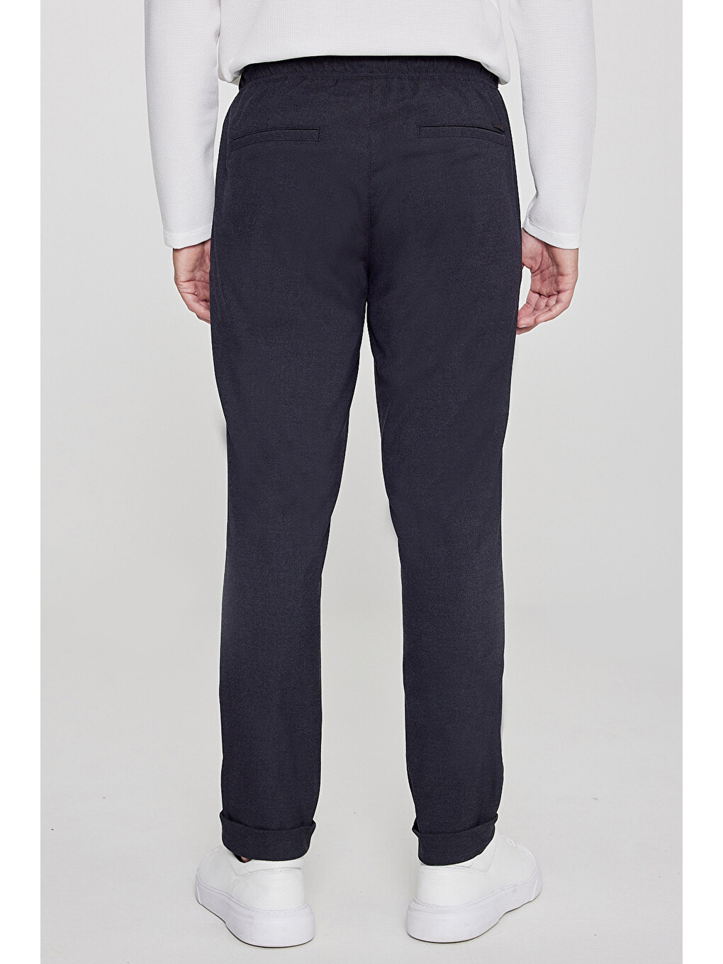 Erkek Antrasit Slim Fit Rahat Kesim Beli Bağlamalı Yan Cepli Jogger Pantolon-7