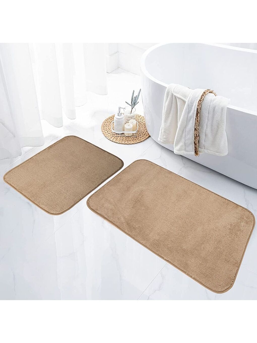 Kahverengi 2 li Banyo Paspası Toprak