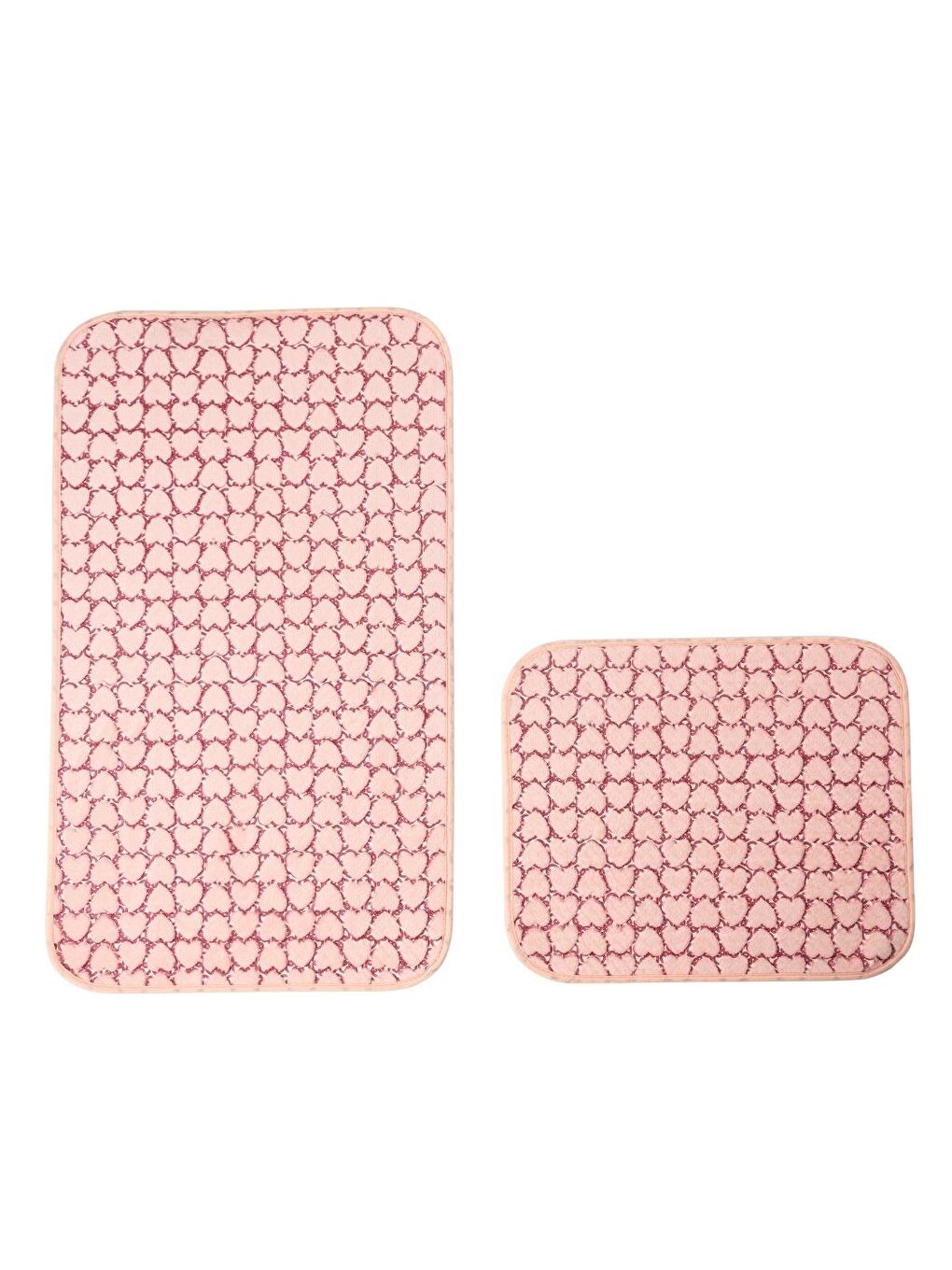 Leila Kalp Embos 2 li Banyo Paspası Pembe-1