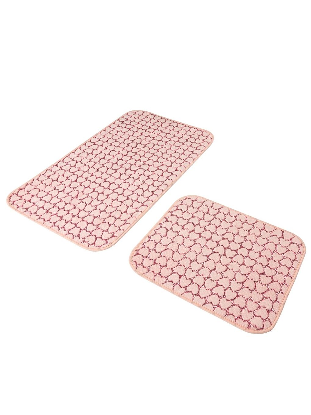 Leila Kalp Embos 2 li Banyo Paspası Pembe-3