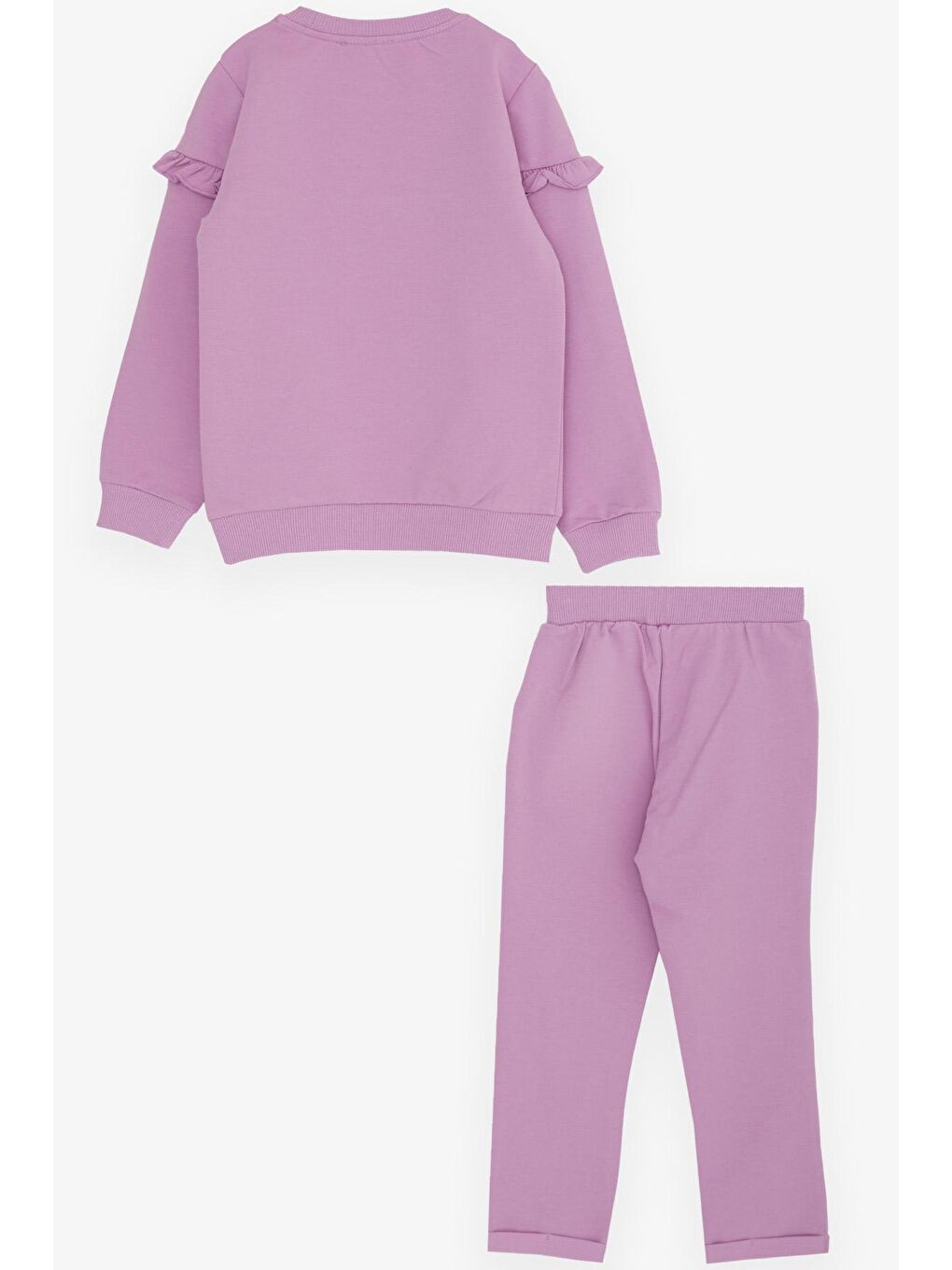 Kız Çocuk Eşofman Takımı Pullu Kalp Baskılı Lila (2 Yaş)-1