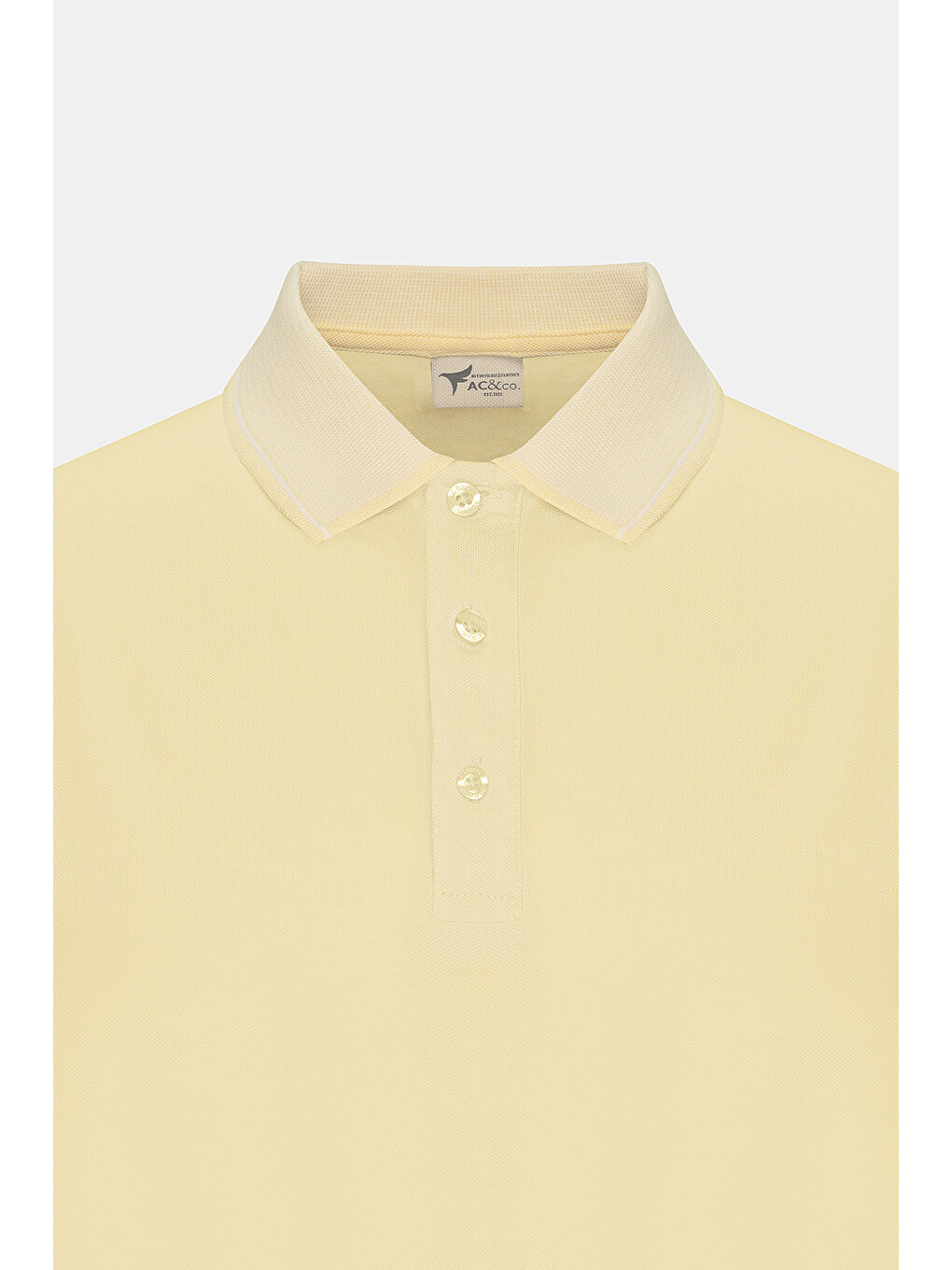 Erkek Sarı-Beyaz Slim Fit Dar Kesim Kıvrılmaz Polo Yaka Kısa Kollu Tişört-8