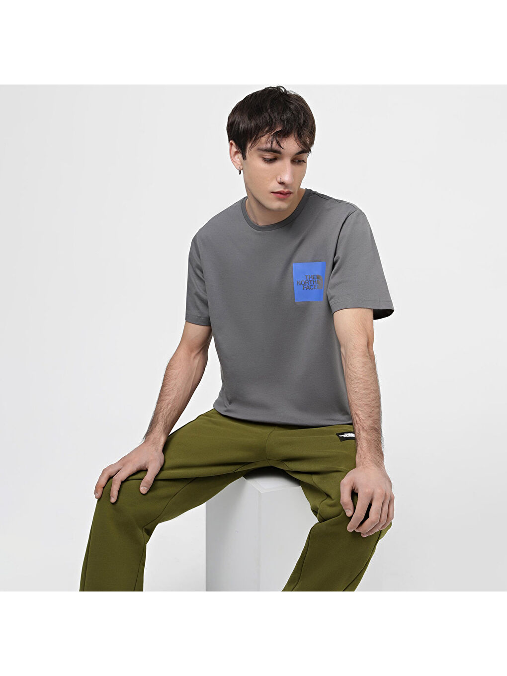 Fine Erkek Gri Yuvarlak Yaka Tişört