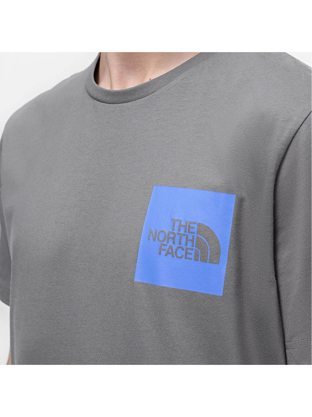 Fine Erkek Gri Yuvarlak Yaka Tişört-2