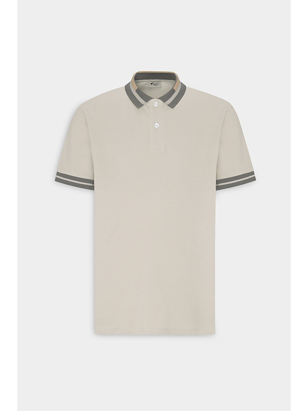 Erkek Bej Slim Fit Dar Kesim %100 Pamuk Polo Yaka Tişört-8