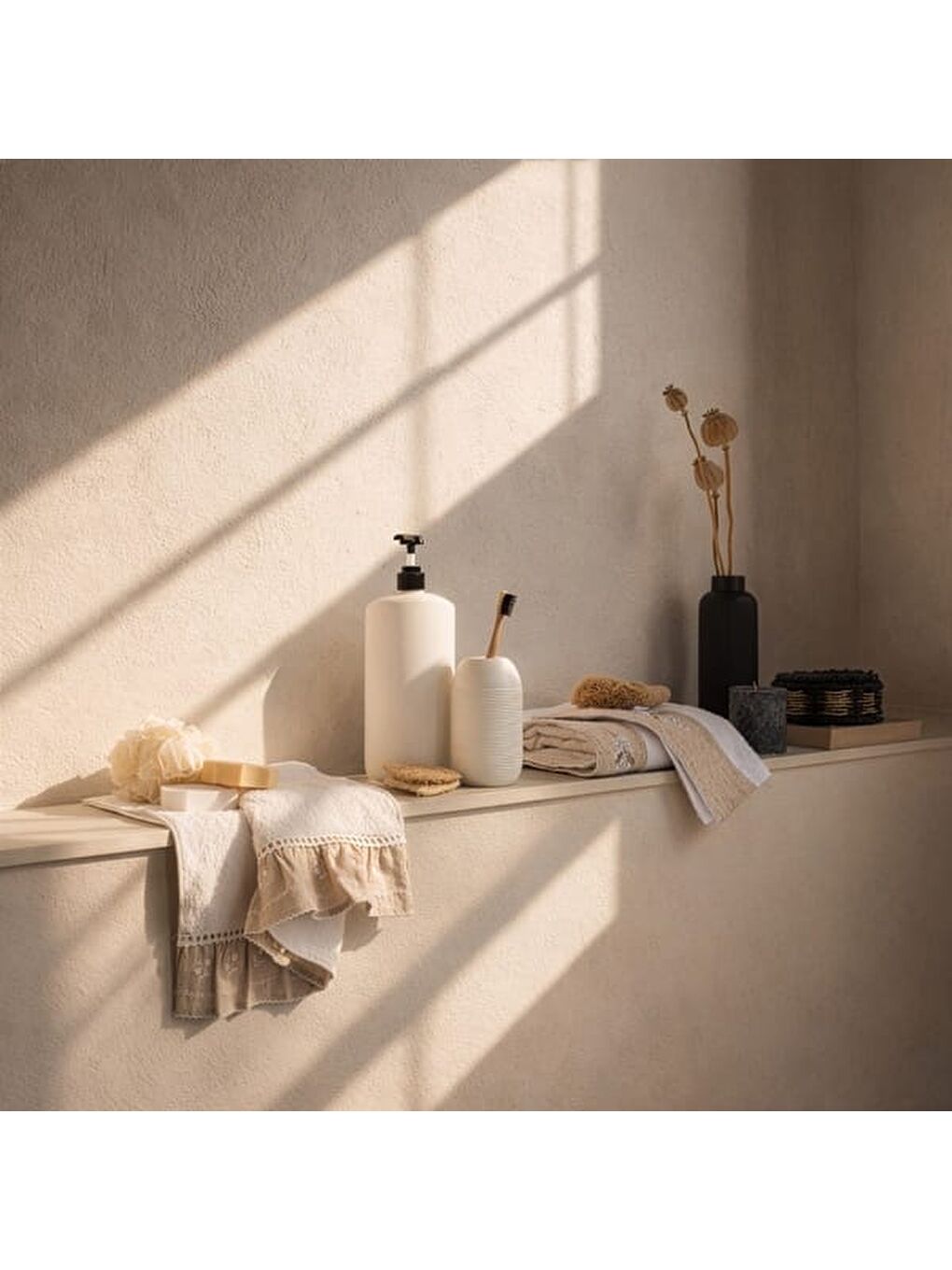 Soft French Cottage Ruva El Havlusu - Ekru - 30x50 cm-7