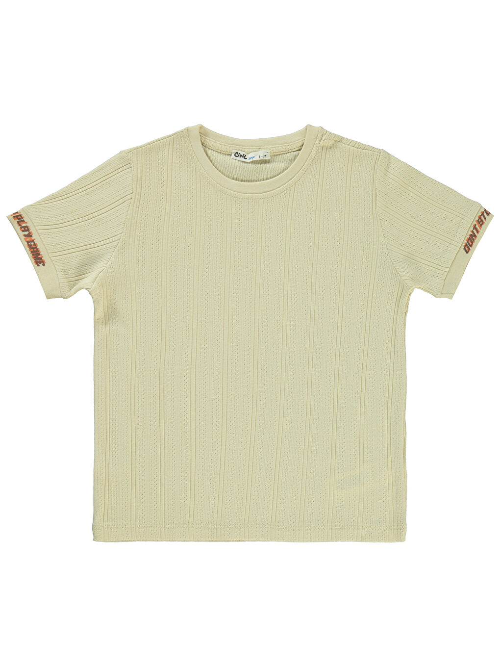 Bej Boys Erkek Çocuk Tişört 10-13 Yaş Taş Rengi