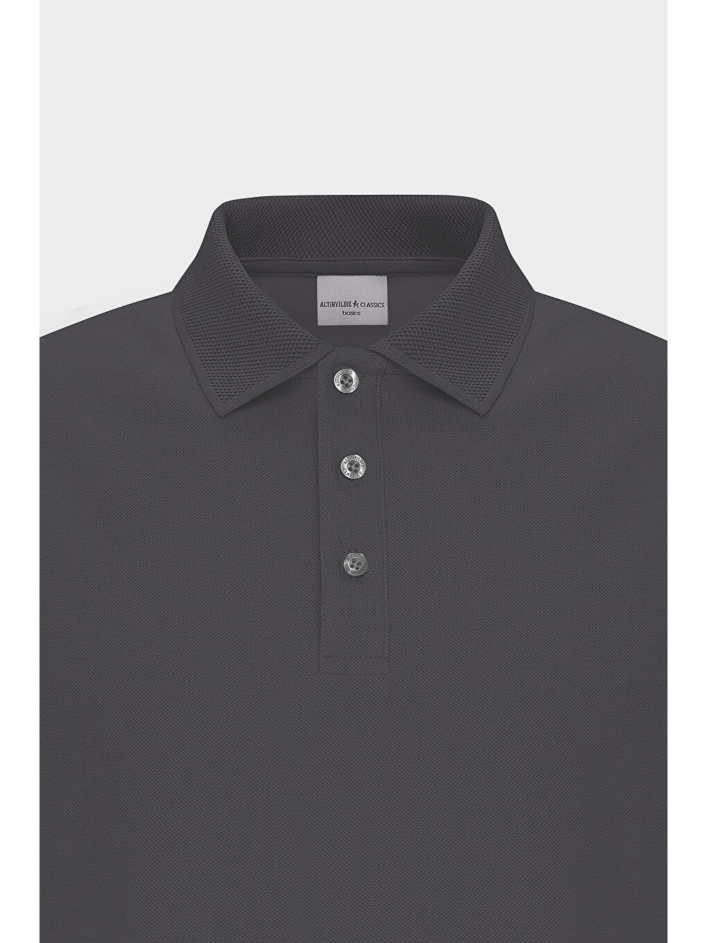 Erkek Antrasit Slim Fit Dar Kesim Polo Yaka %100 Pamuk Kısa Kollu Tişört-8