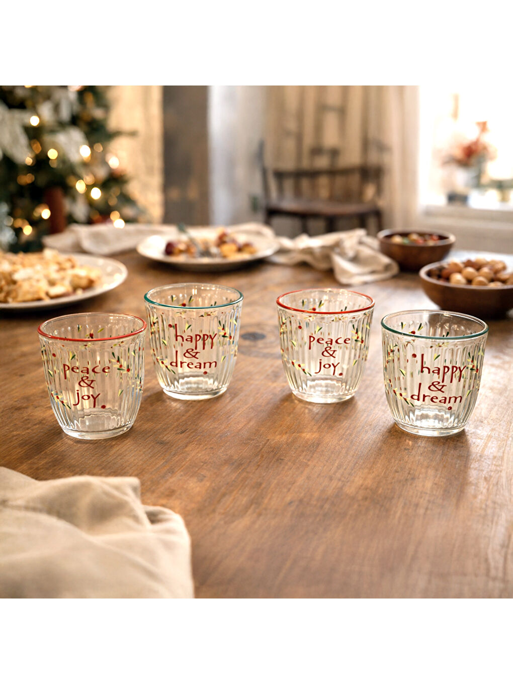 Karışık Clara 4'lü Su Bardağı Seti - Renkli - 290 ml