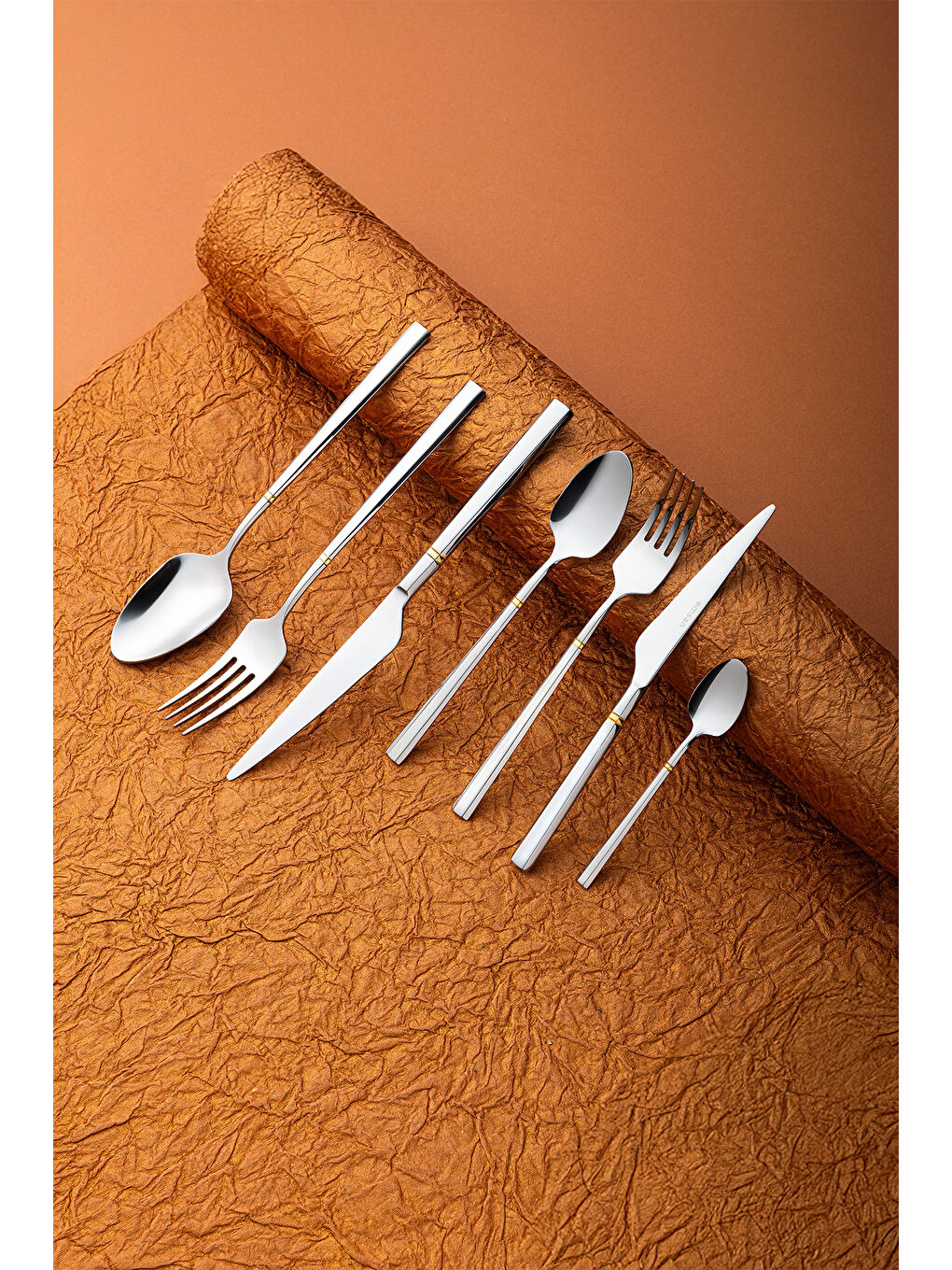 Gri Prime Penta Gold 84 12 Kişilik Parça Çatal Kaşık Bıçak Seti Lüks Kutulu-4