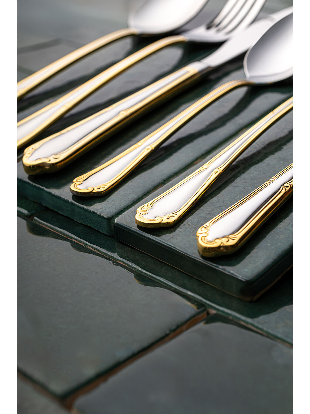 Gri Elegance Göksu Gold 84 Parça 12 Kişilik Lüks Kutulu Çatal Kaşık Bıçak Seti-4