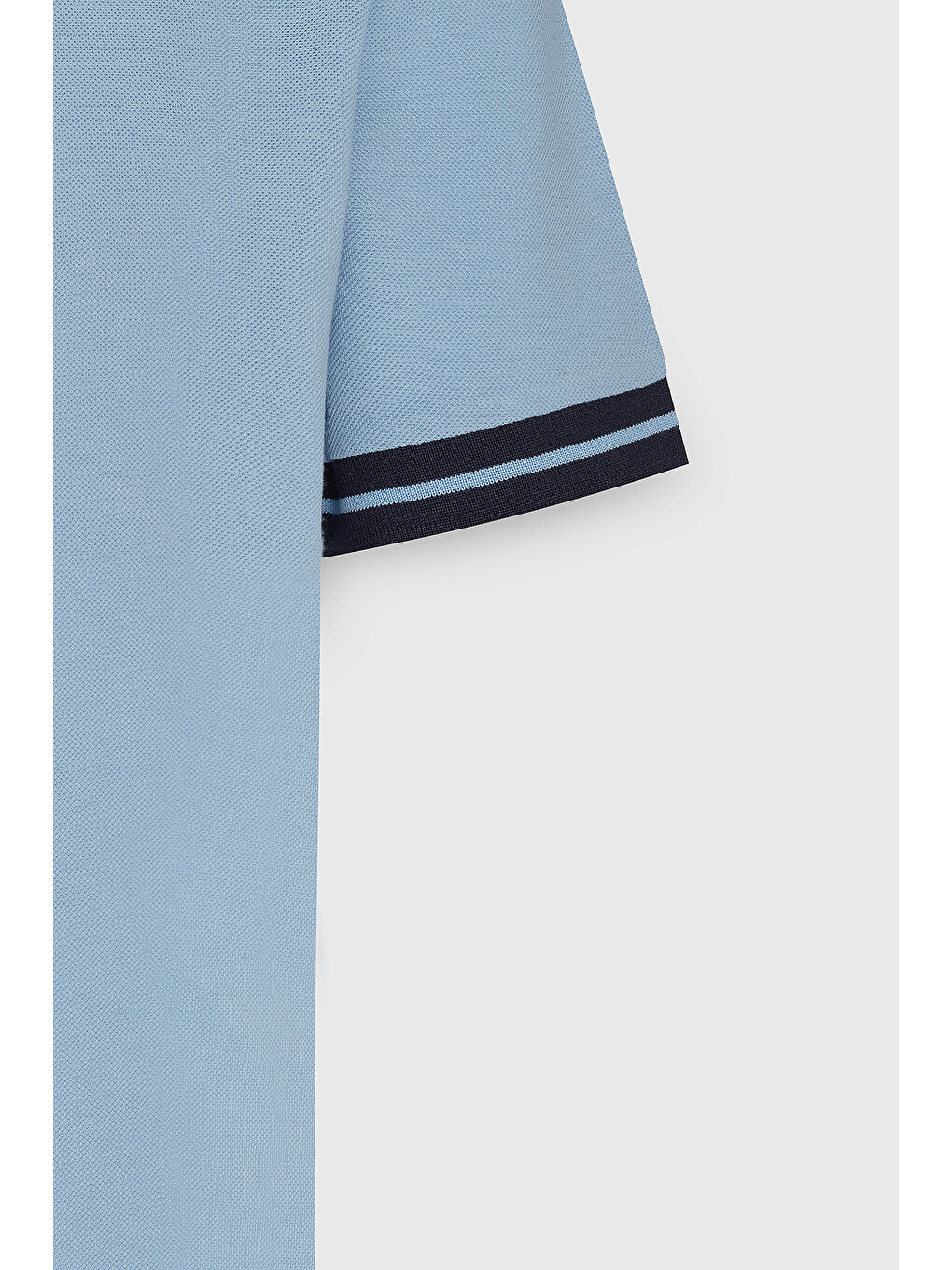 Erkek Açık Mavi Slim Fit Dar Kesim %100 Pamuk Polo Yaka Tişört-8