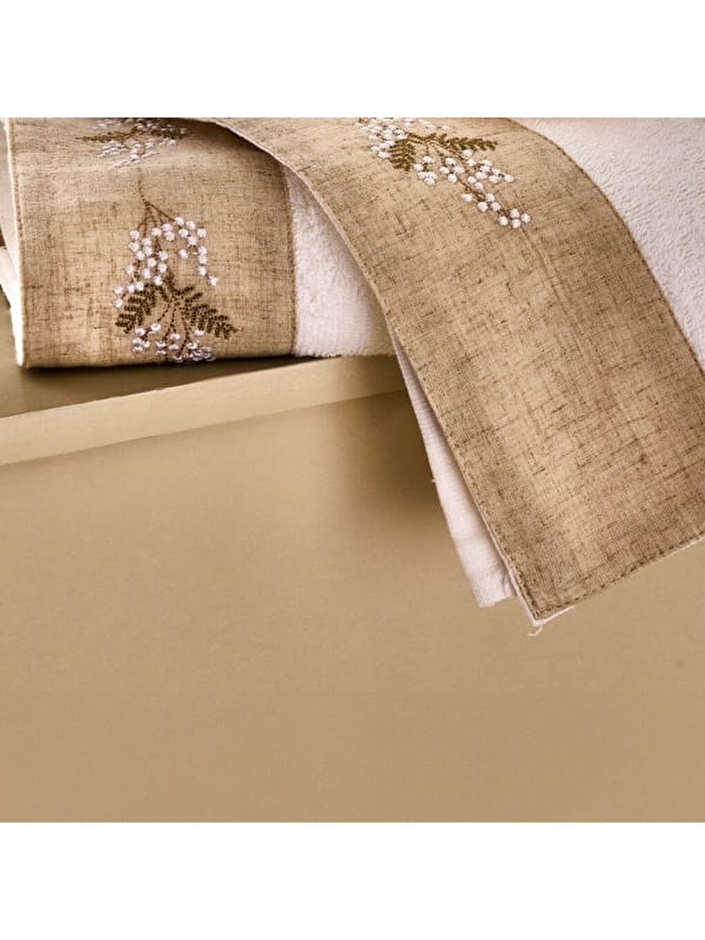 Soft French Cottage Ruva Yüz Havlusu - Ekru - 50x90 cm-3