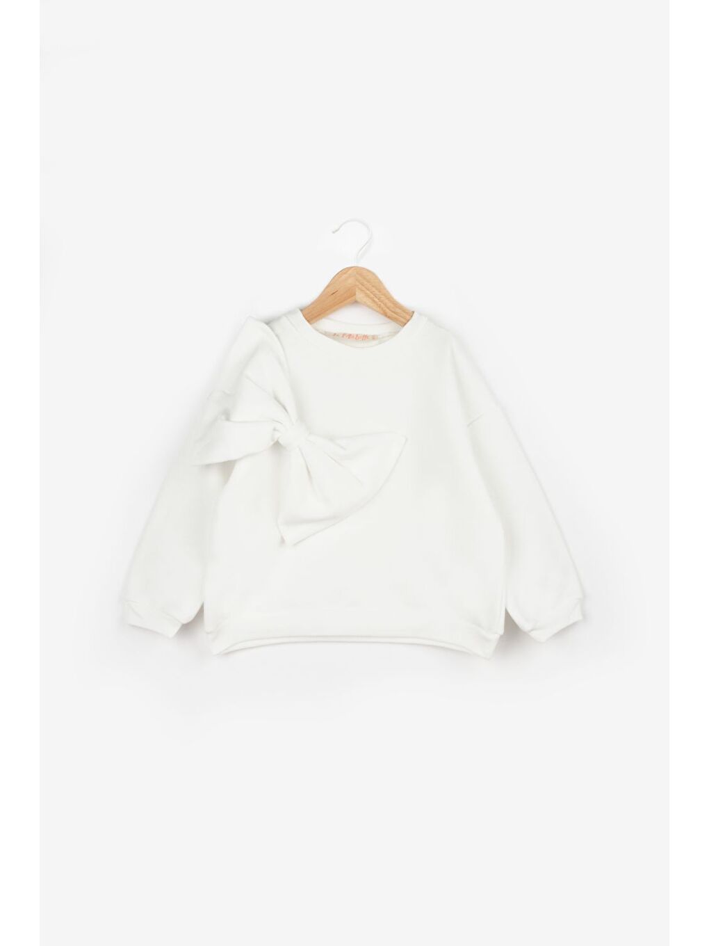 Ekru  Önü Fiyonklu Kız Çocuk Sweatshirt - Sophie-3