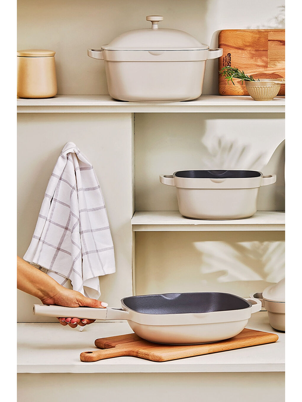 Beyaz White Stone 7 Parça Tencere Seti-4