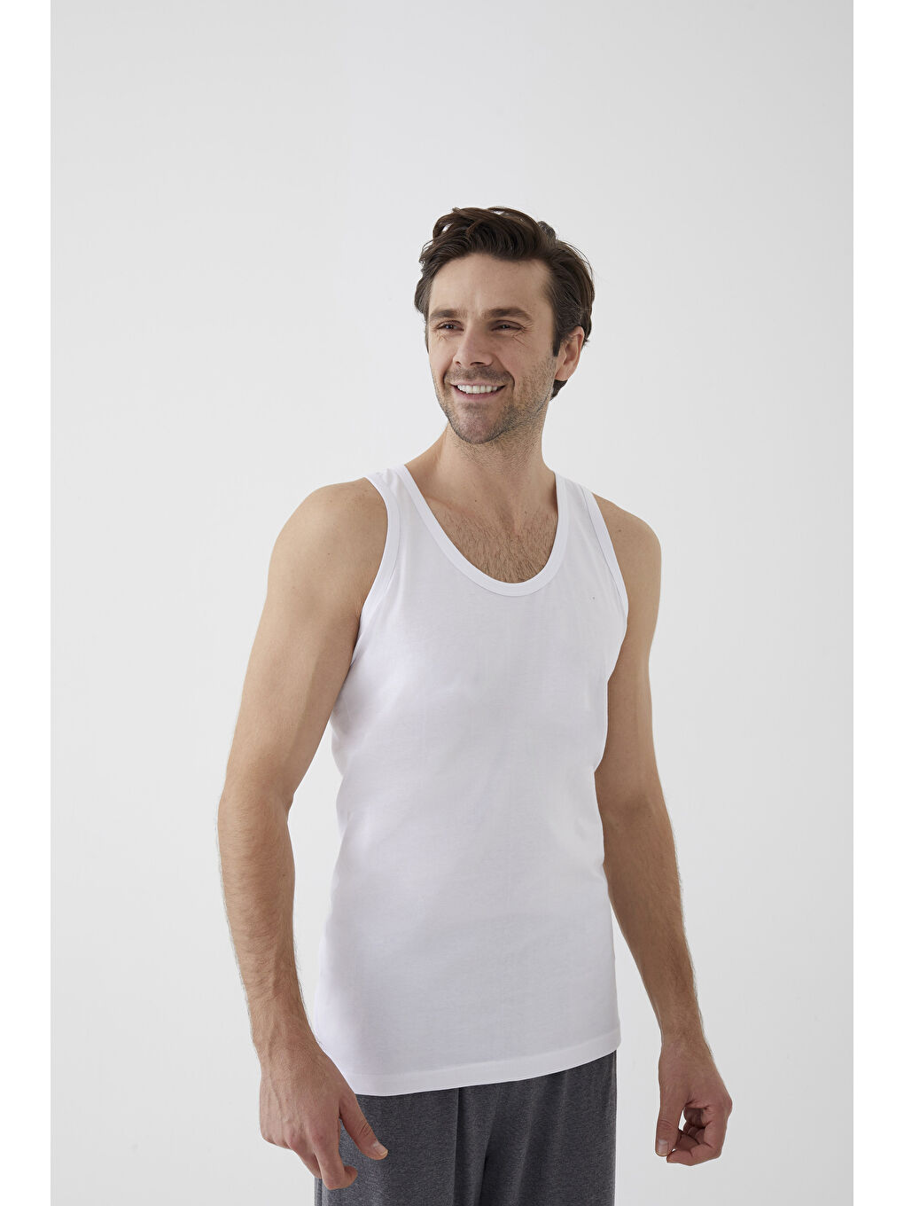 Beyaz Erkek Pamuklu 3'lü %100 Pamuk Atlet-2