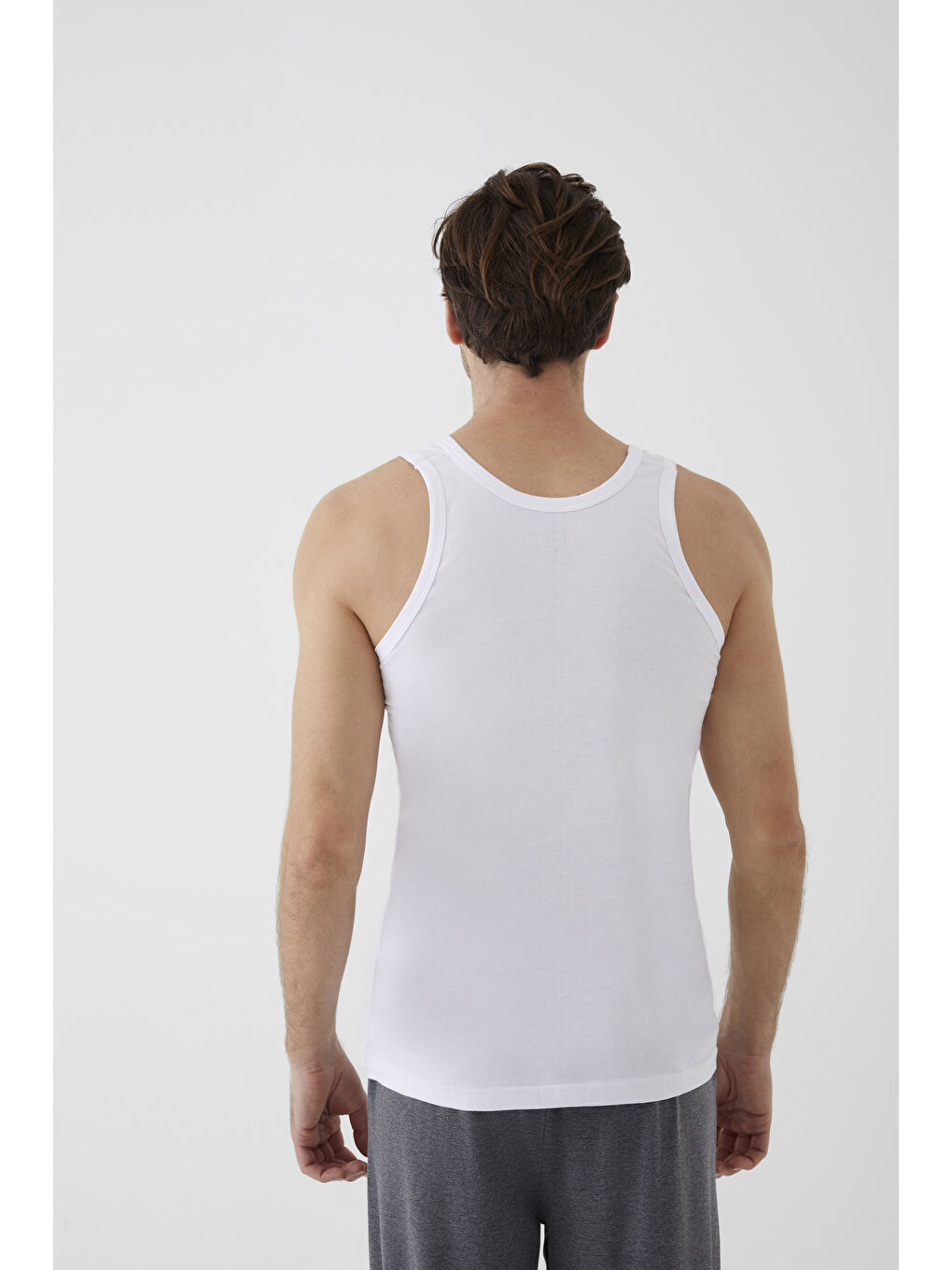 Beyaz Erkek Pamuklu 3'lü %100 Pamuk Atlet-5