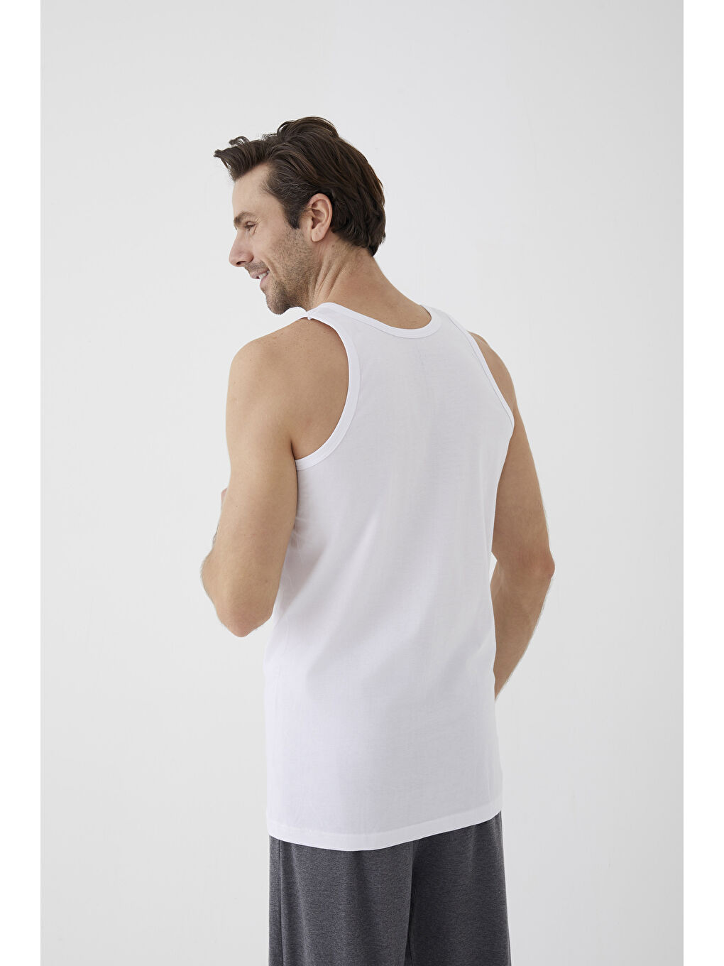 Beyaz Erkek Pamuklu 3'lü %100 Pamuk Atlet-6