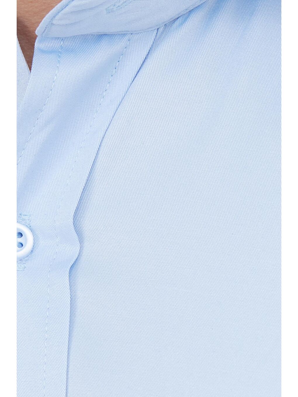 Erkek Regular Fit Klasik Kesim Pamuklu Düz Mavi Gömlek-5